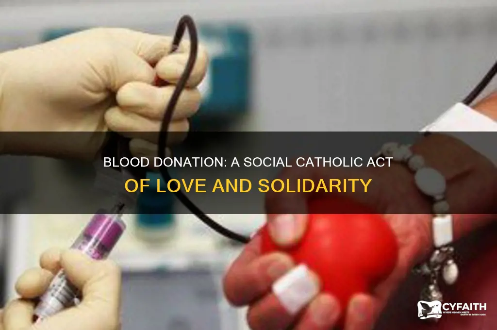 how does donating blood relate to the social catholic teachings