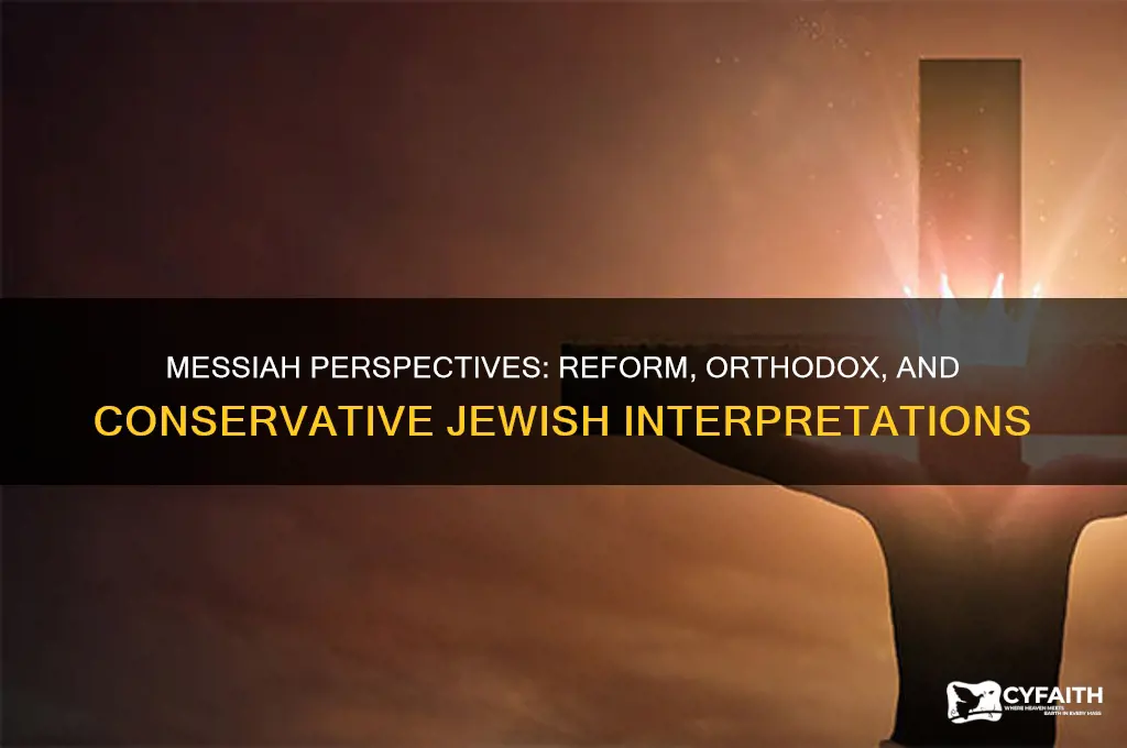how does reform orthodox and conservative jews view the messiah
