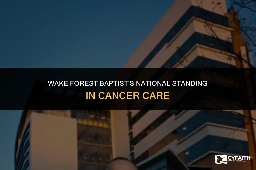how does wake forest baptist rank nationally in cancer treatment