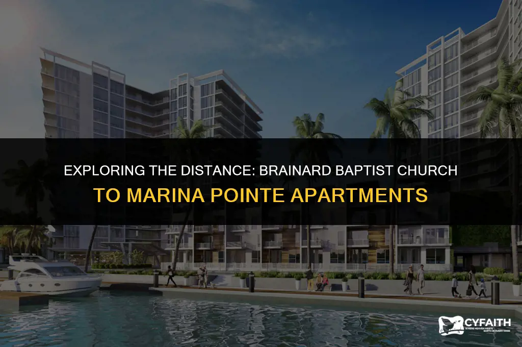 how far is brainard baptist church from marina pointe apartments