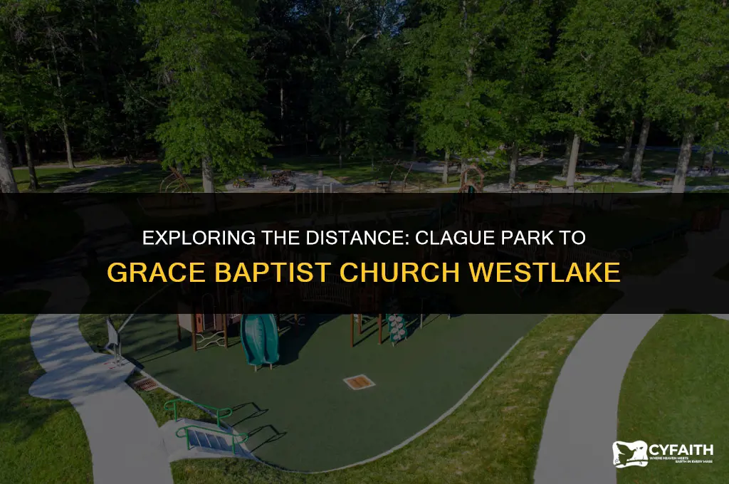how far is clague park from grace baptist church westlake