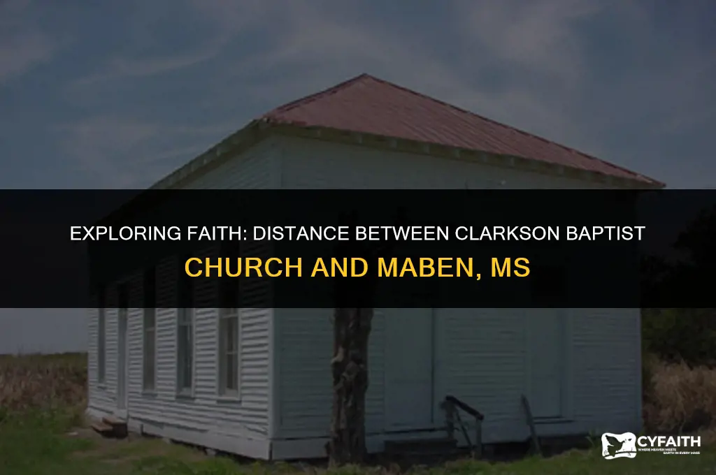 how far is clarkson baptist church from maben ms