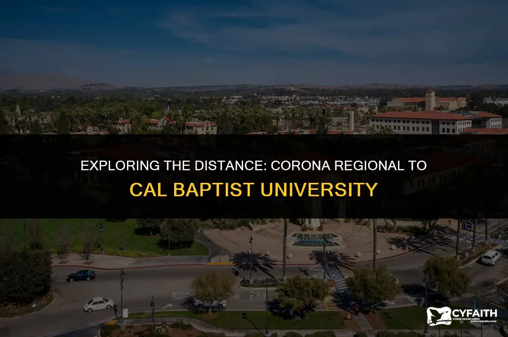 how far is corona regional to cal baptist university