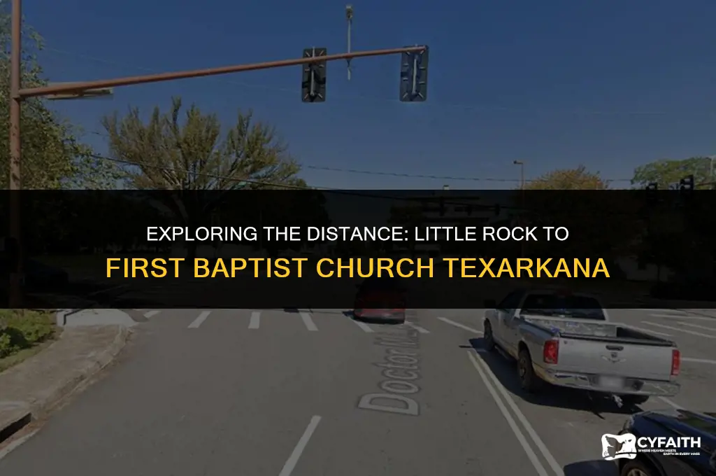 how far is little rock to first baptist church texarkana
