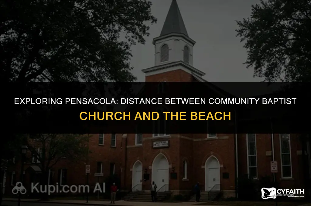 how far is pensacola beach from community baptist church