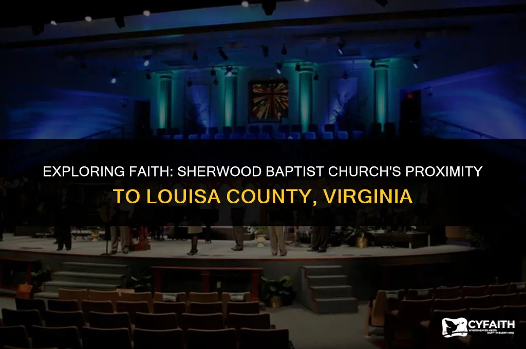 how far is sherwood baptist church from louisa county virginia