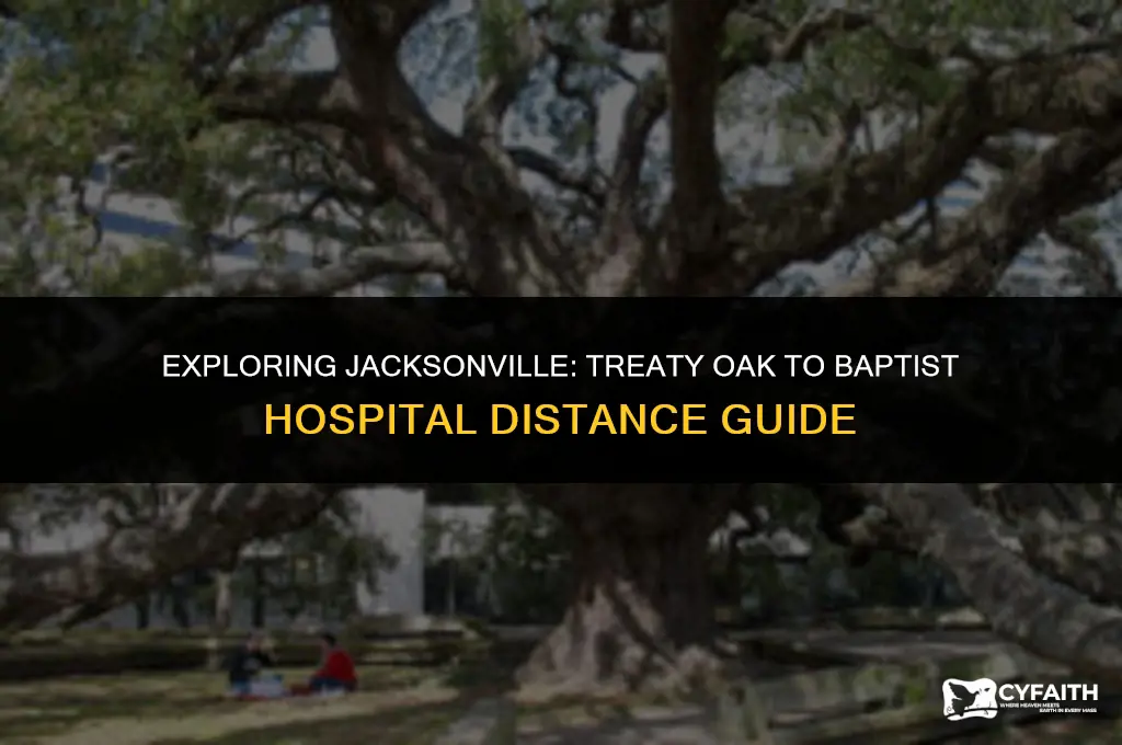 how far is treaty oak from baptist hospital