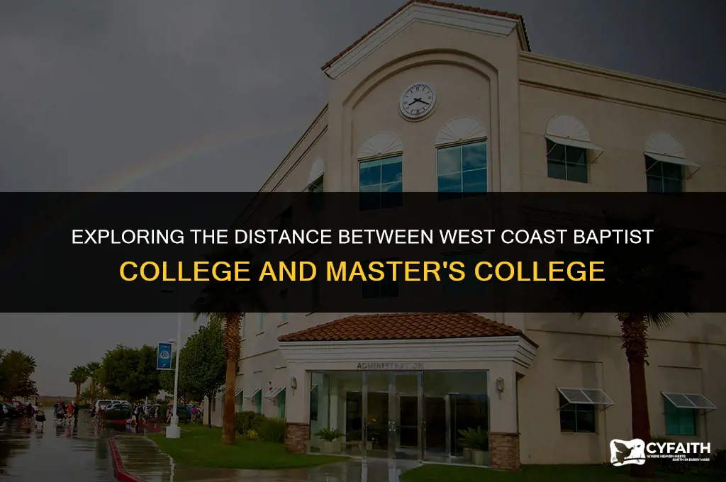 how far is west coast baptist college from master