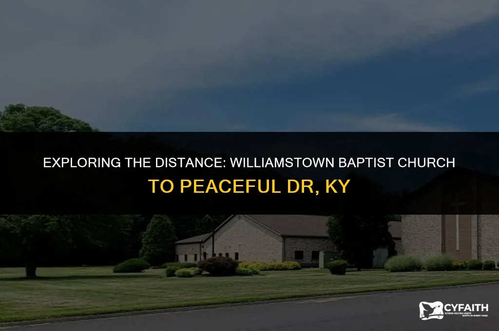 how far is williamstown baptist church from peaceful dr ky