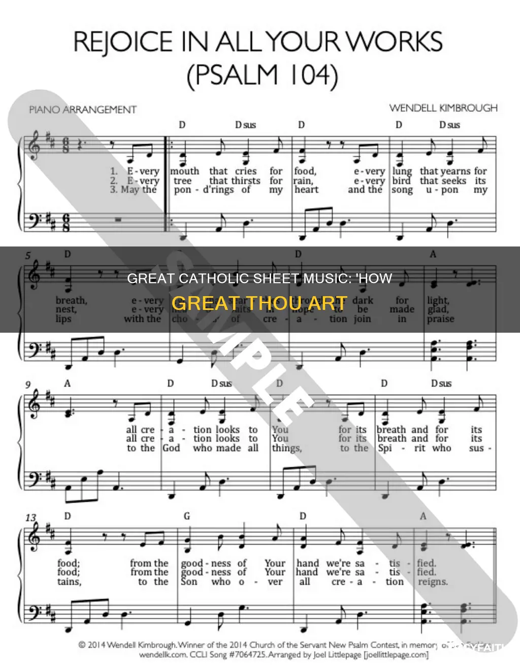 how great thou art sheet music catholic