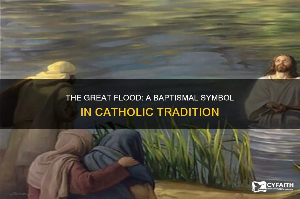 how is the great flood a type of baptism catholic