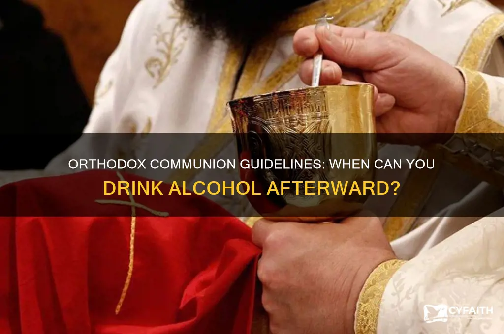 how long after communion can you drink alcohol orthodox