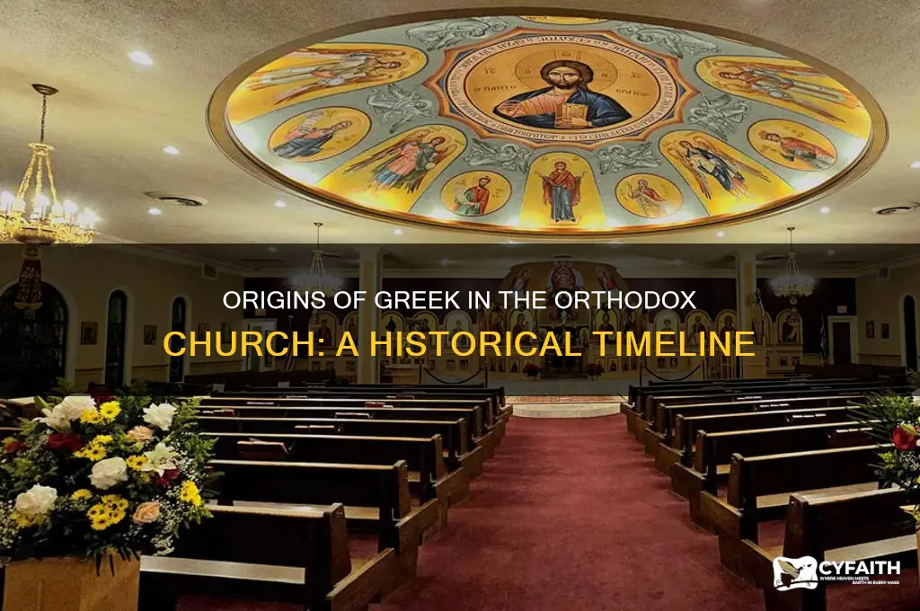 how long ago did the orthodox church start using greek
