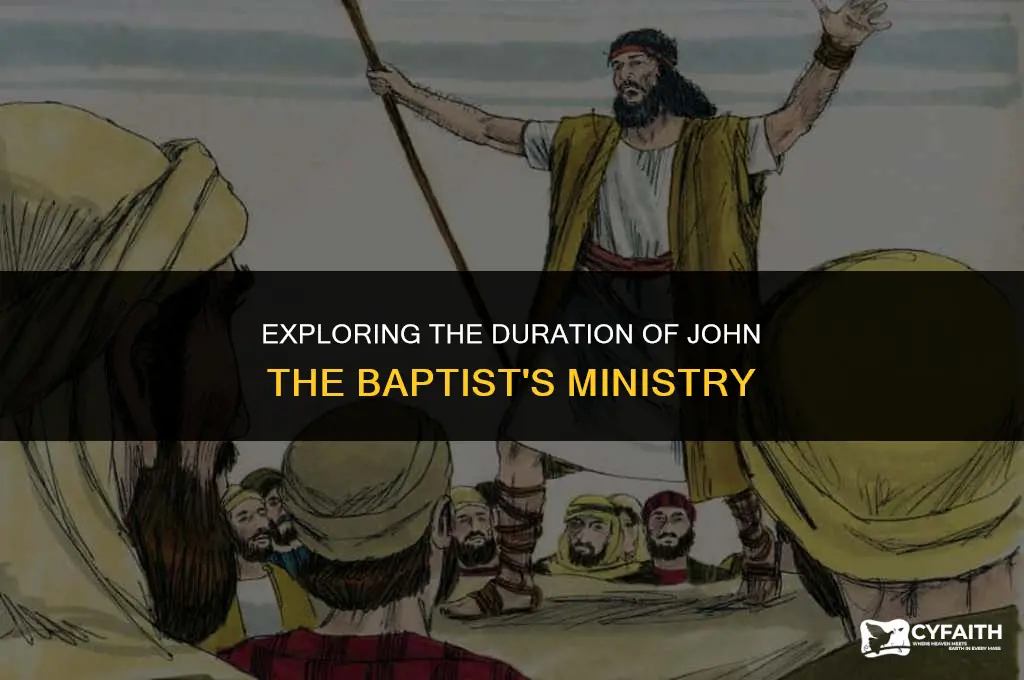 how long did john the baptist baptize