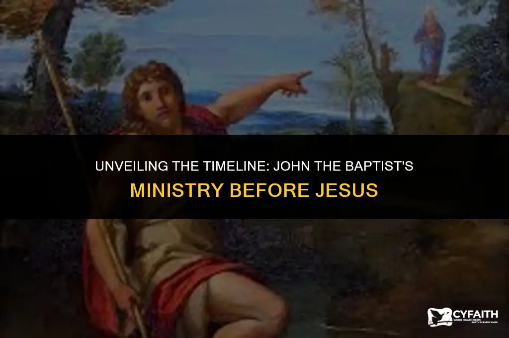 how long did john the baptist baptized before jesus came