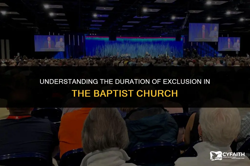 how long does an exclusion last in the baptist church