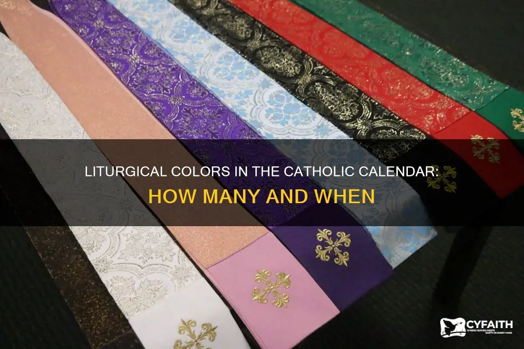 how many liturgical colors in the catholic calendar