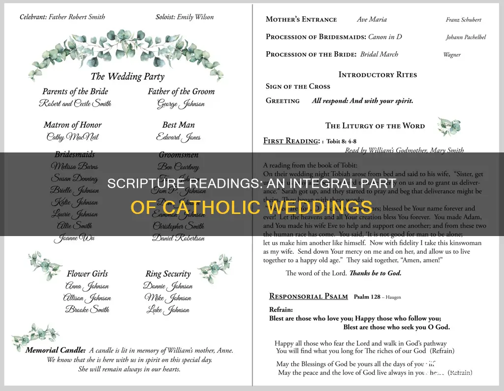 how many readings are at a catholic wedding