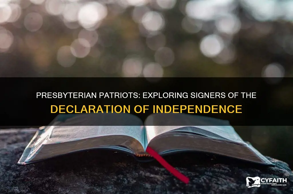 how many signers of the declaration of independence were presbyterian