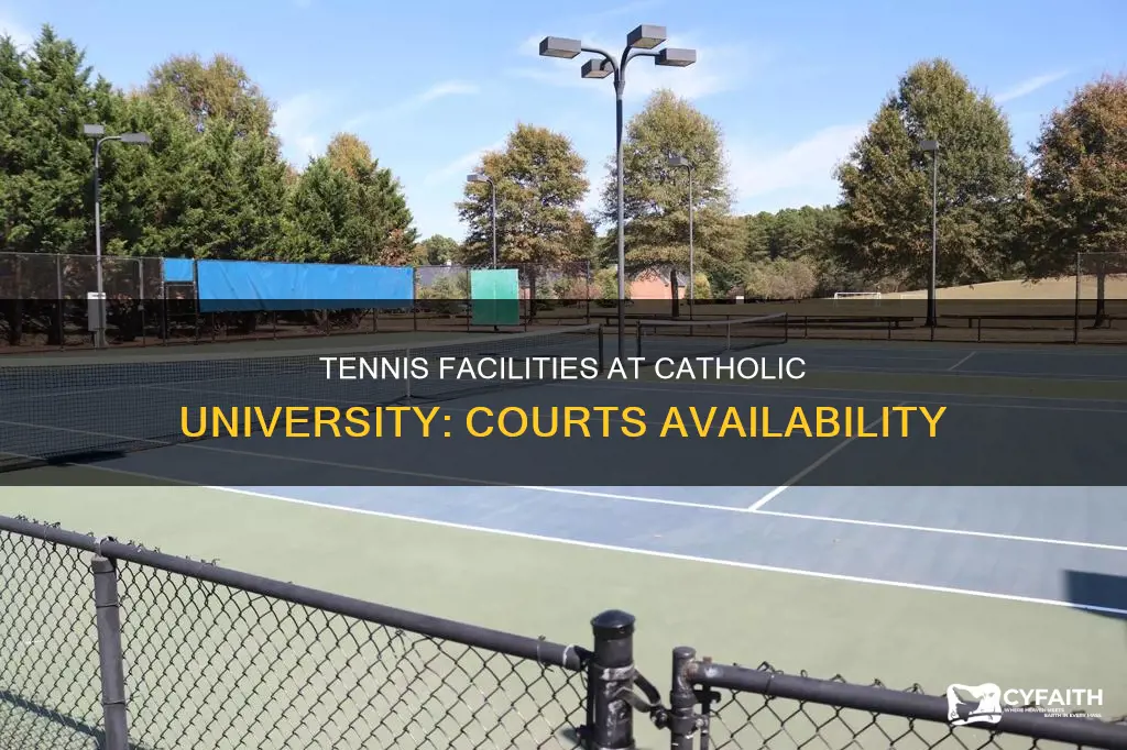 how many tennis courts does catholic university have