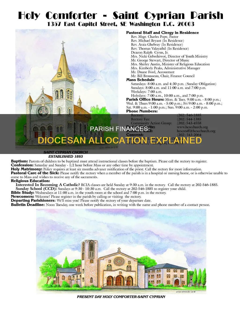how much catholic parish money goes to diocese