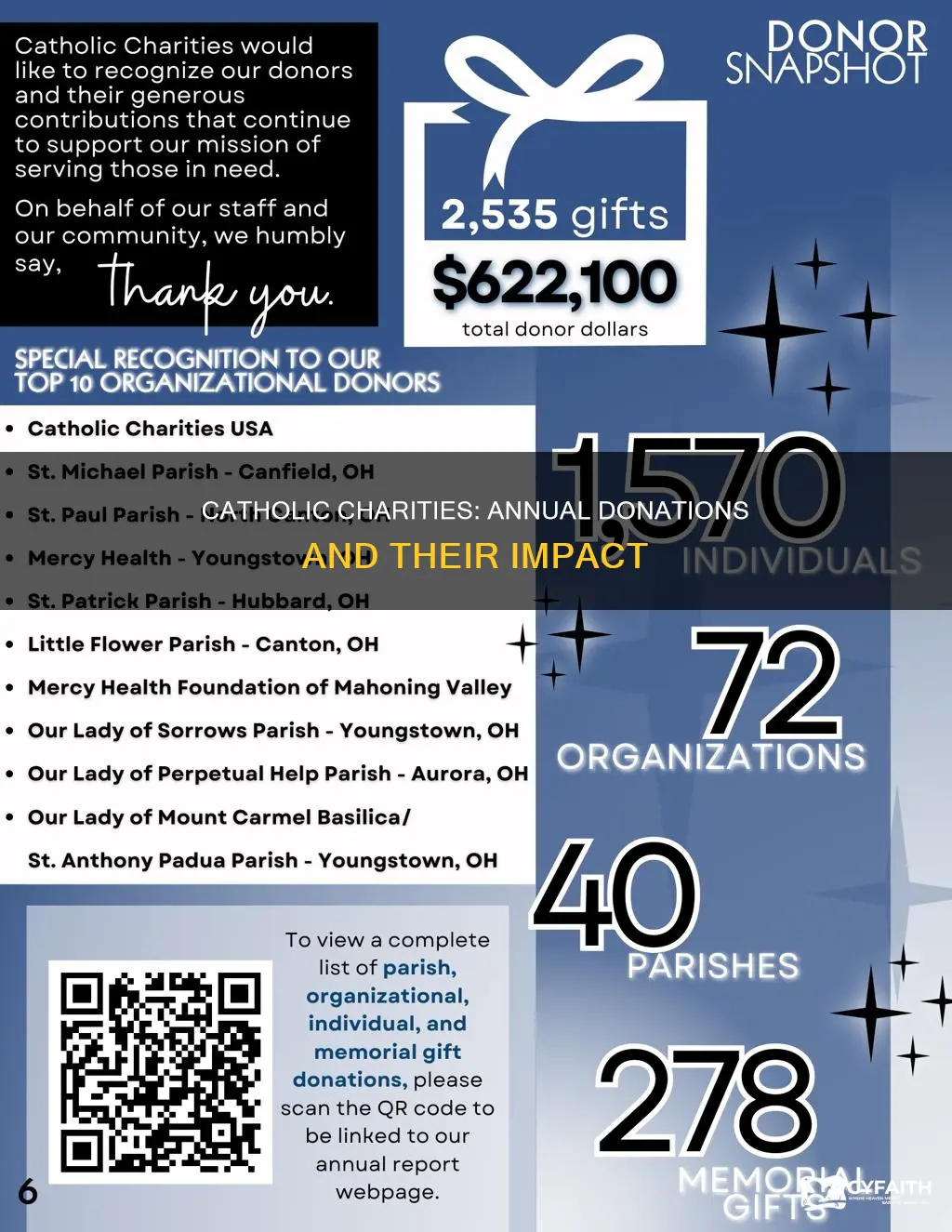 how much do catholic charities donate each year