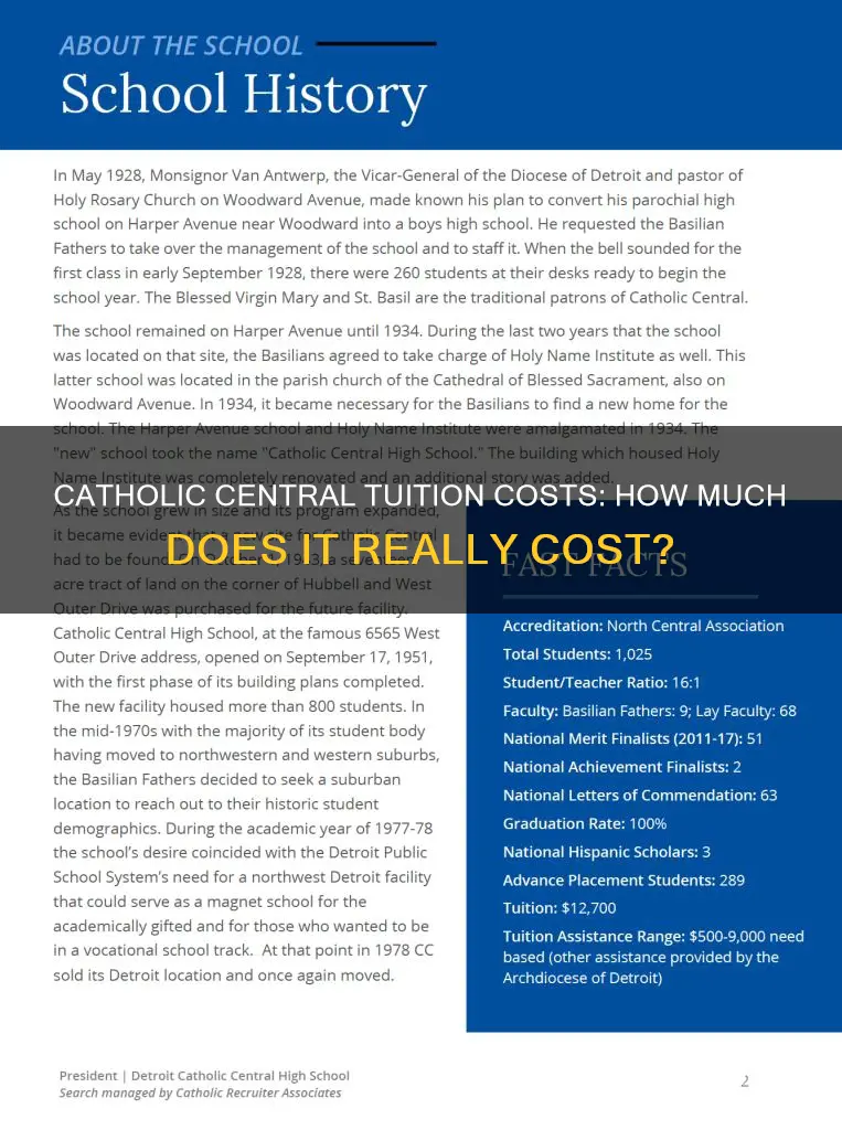 how much is detroit catholic central tuition