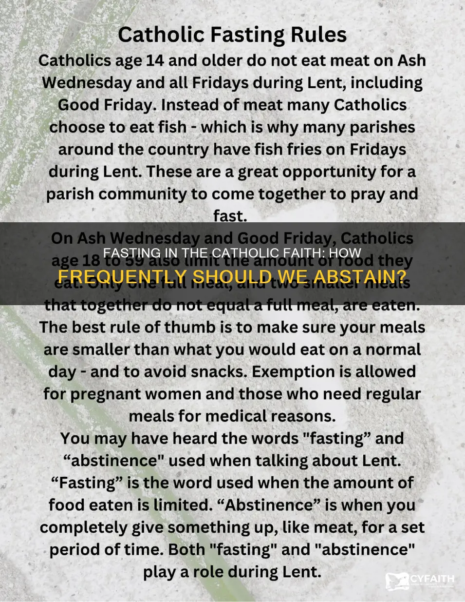 how often should we fast catholic