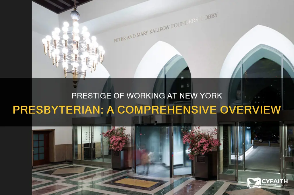 how prestigious is to work at the new york presbyterian