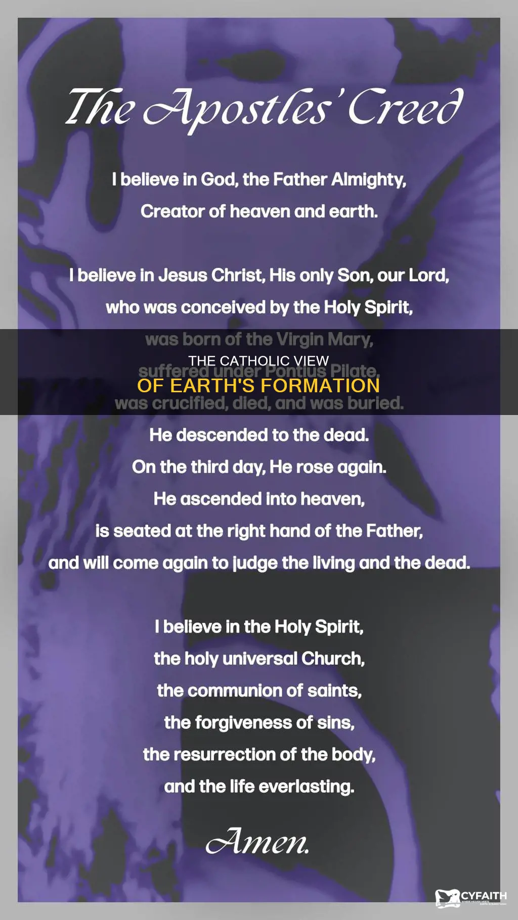 how the earth was formed catholic
