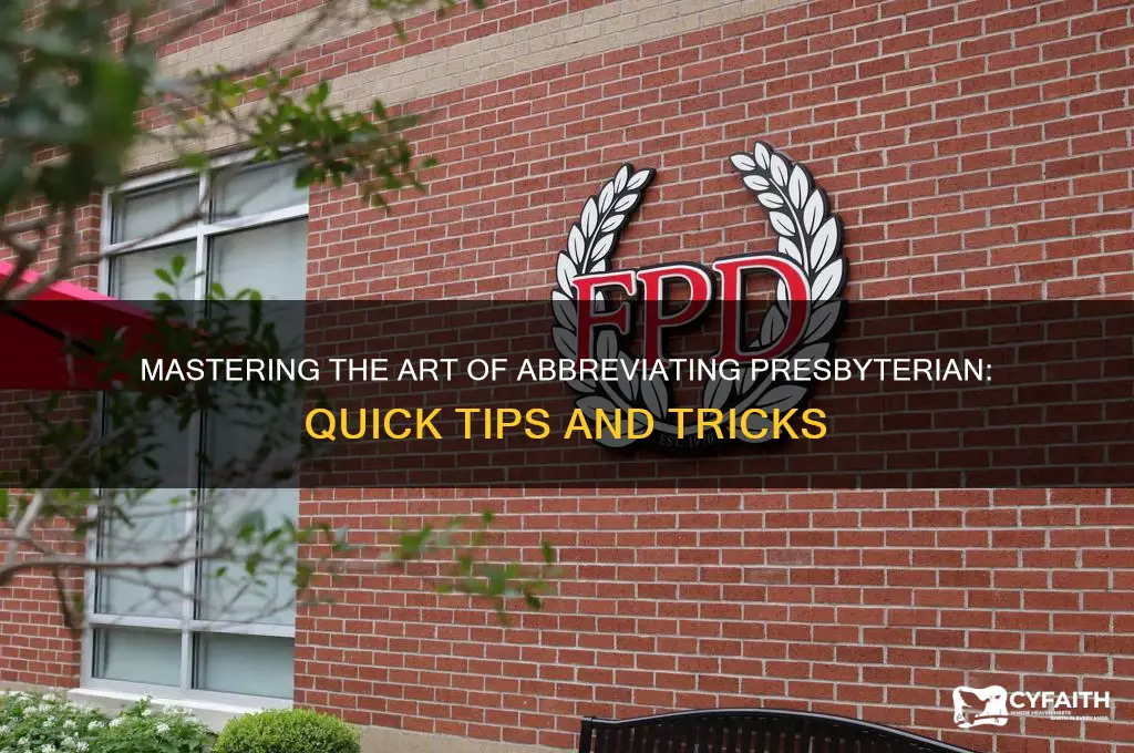 how to abbreviate presbyterian