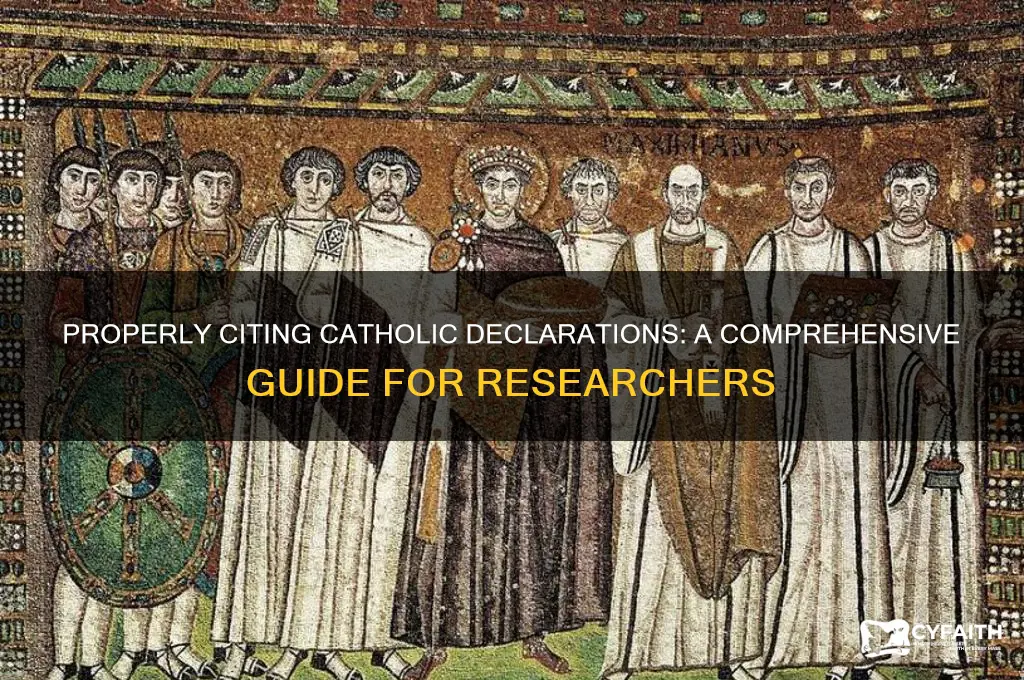how to cite catholic declarations