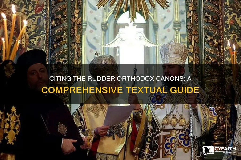 how to cite the rudder orthodox canons as a text