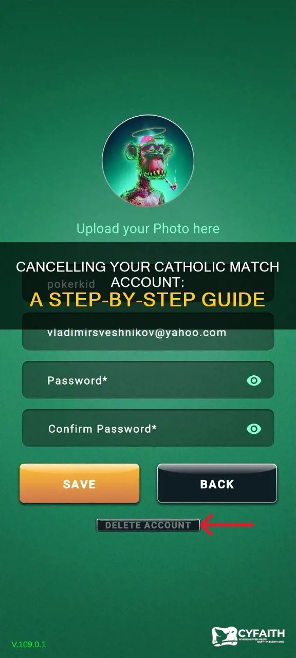 how to delete catholic match account