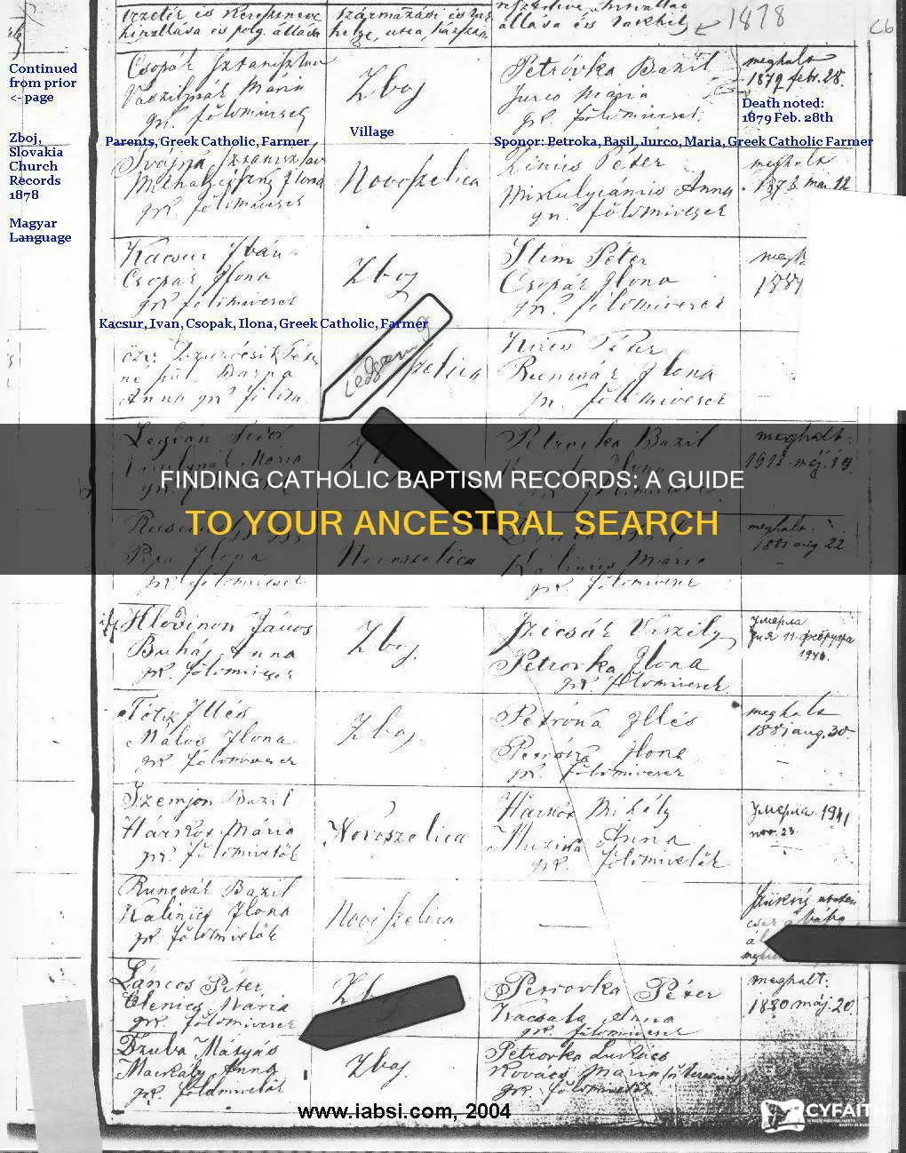 how to find catholic baptism records