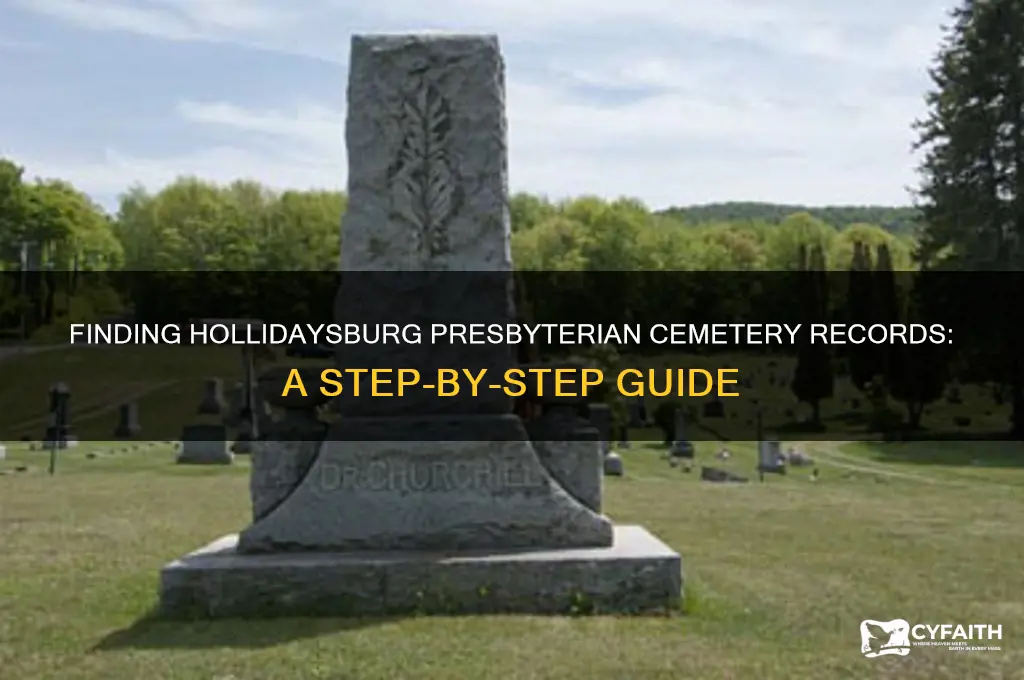 how to find sections of cemetery records hollidaysburg presbyterian
