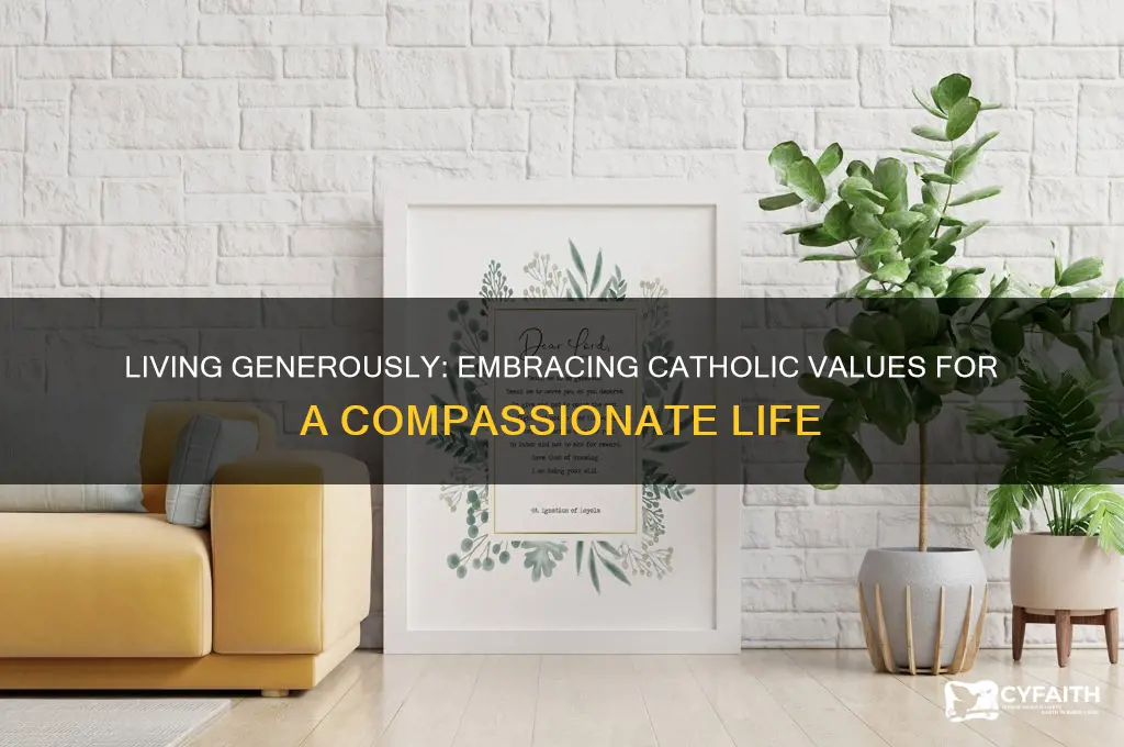 how to live generously catholic