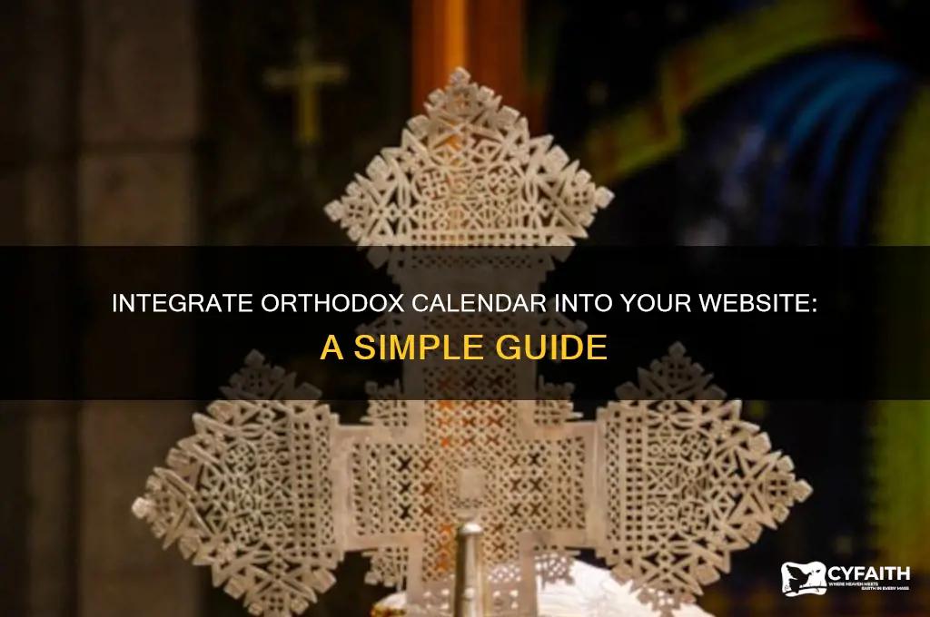 how to put orthodox calendar on my site