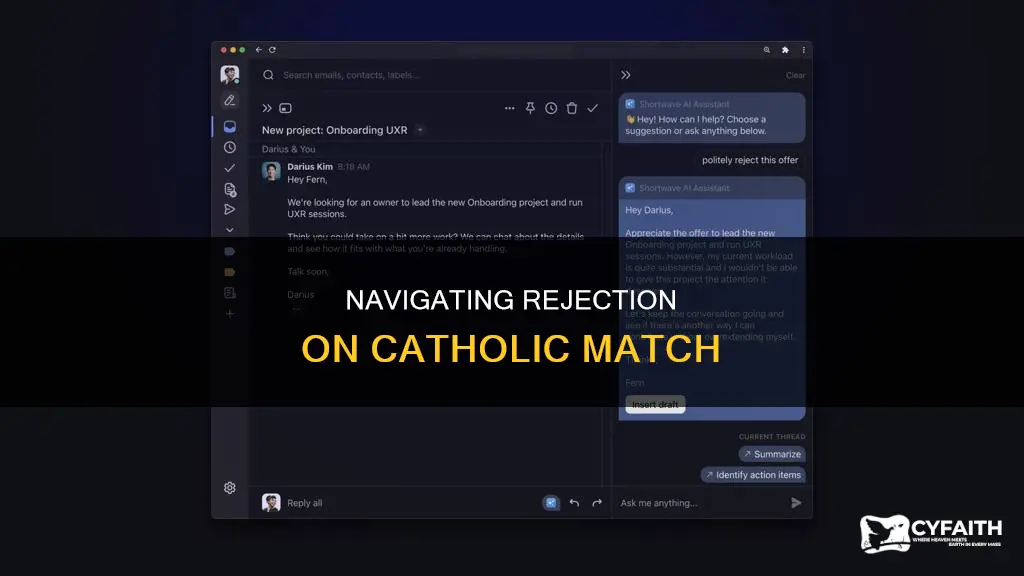 how to reject someone catholic match