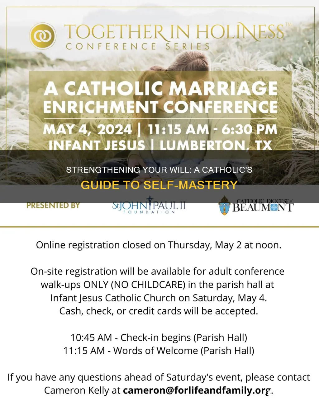 how to strengthen your will catholic