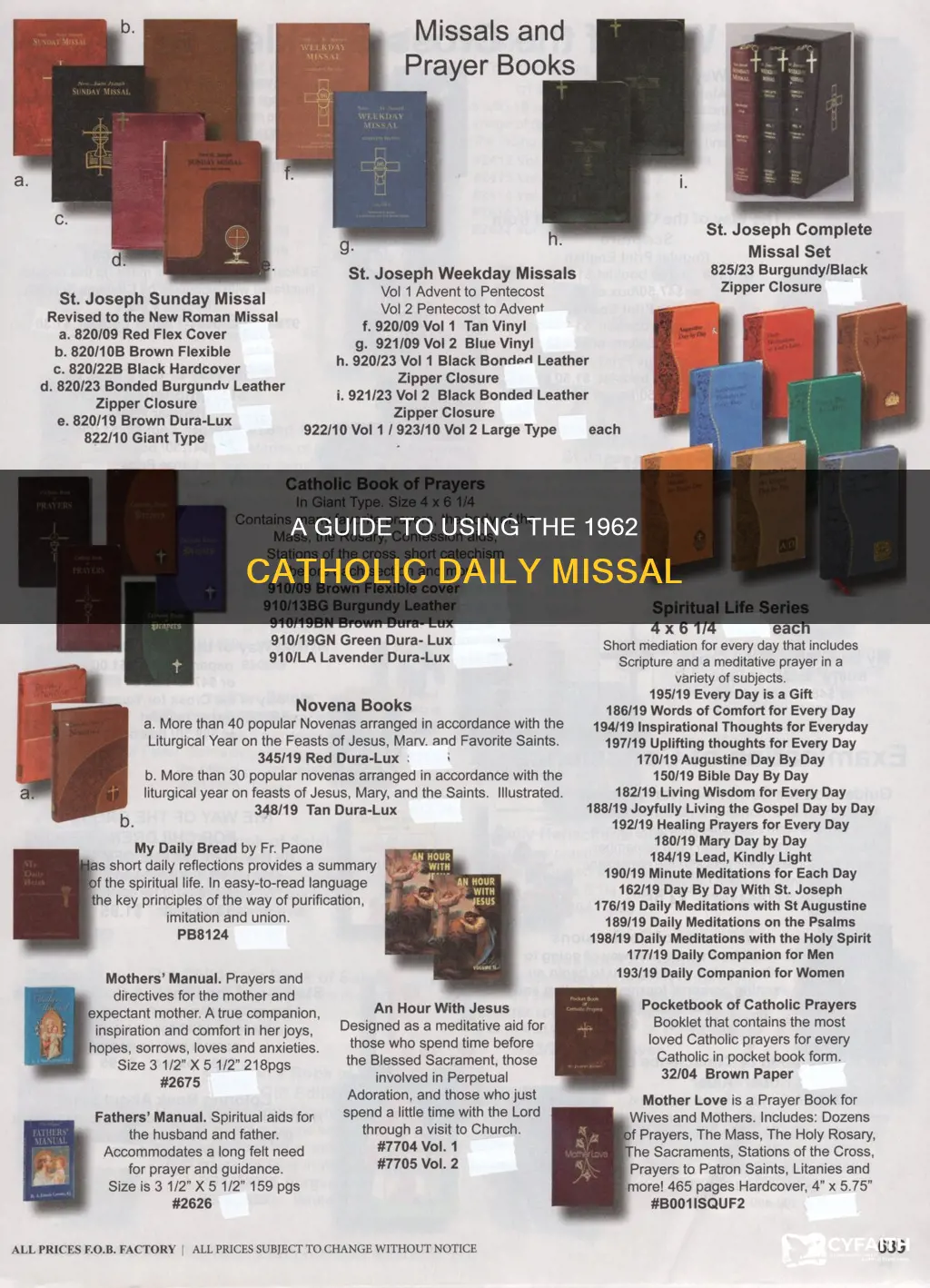 how to use the 1962 catholic daily missal