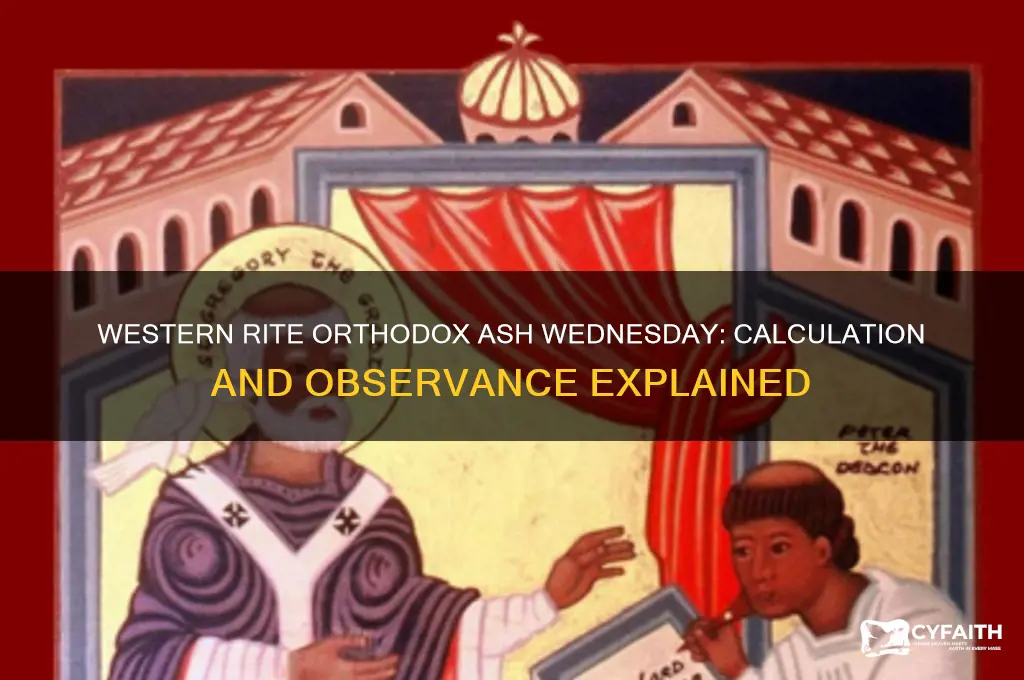 how western rite orthodox determines ash wednesday