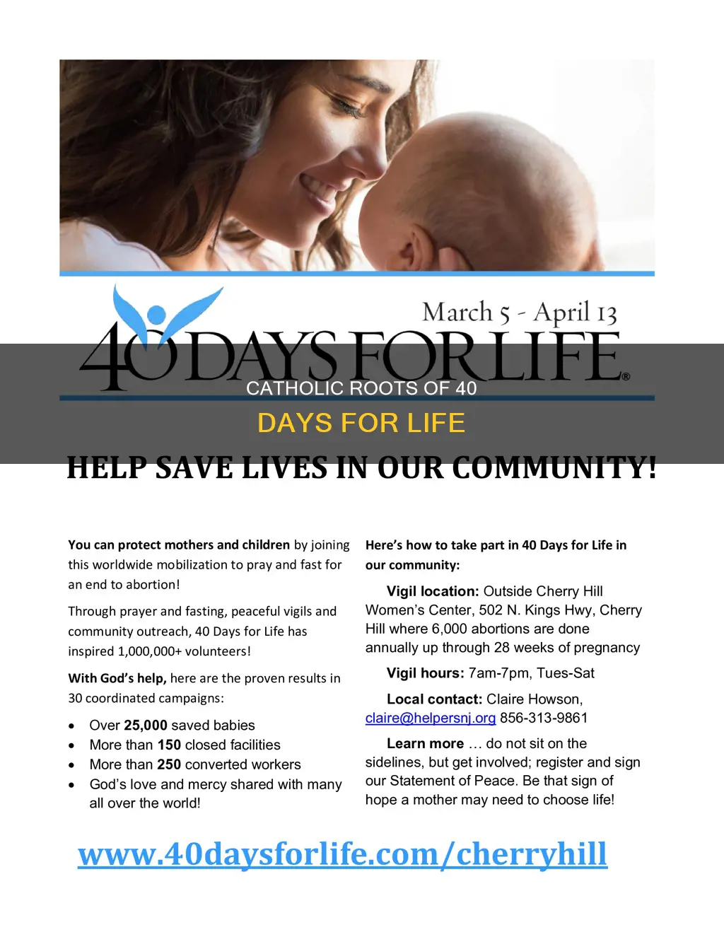 is 40 days for life a catholic organization