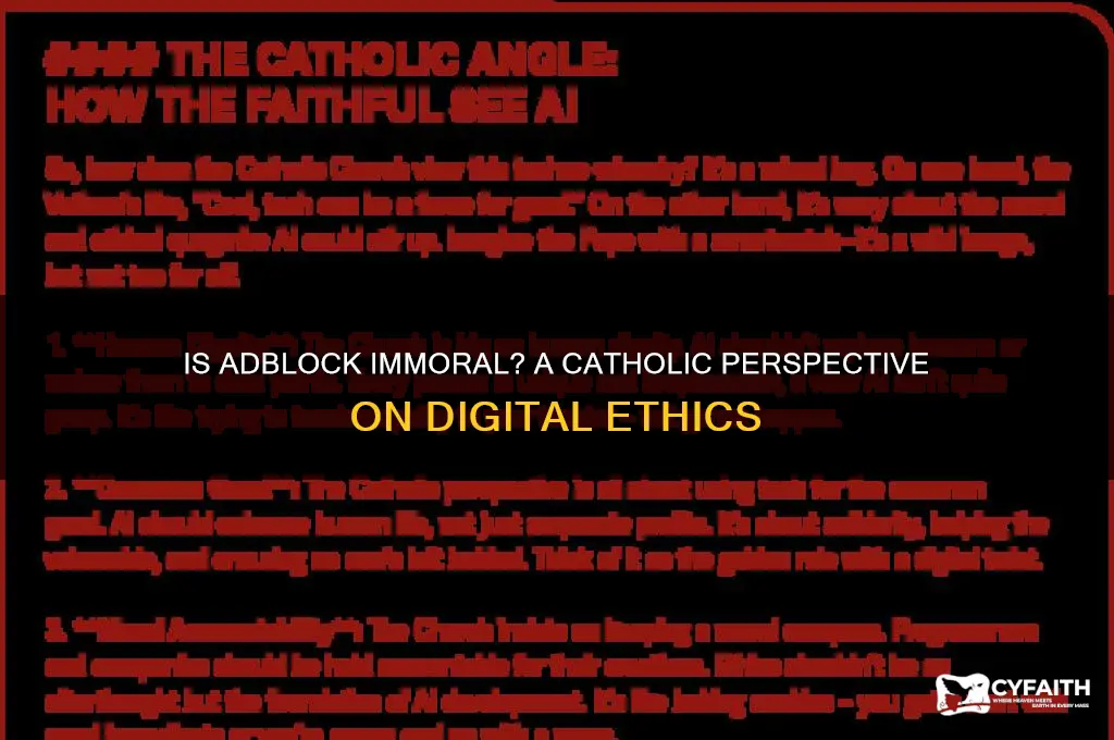 is adblock immoral catholic