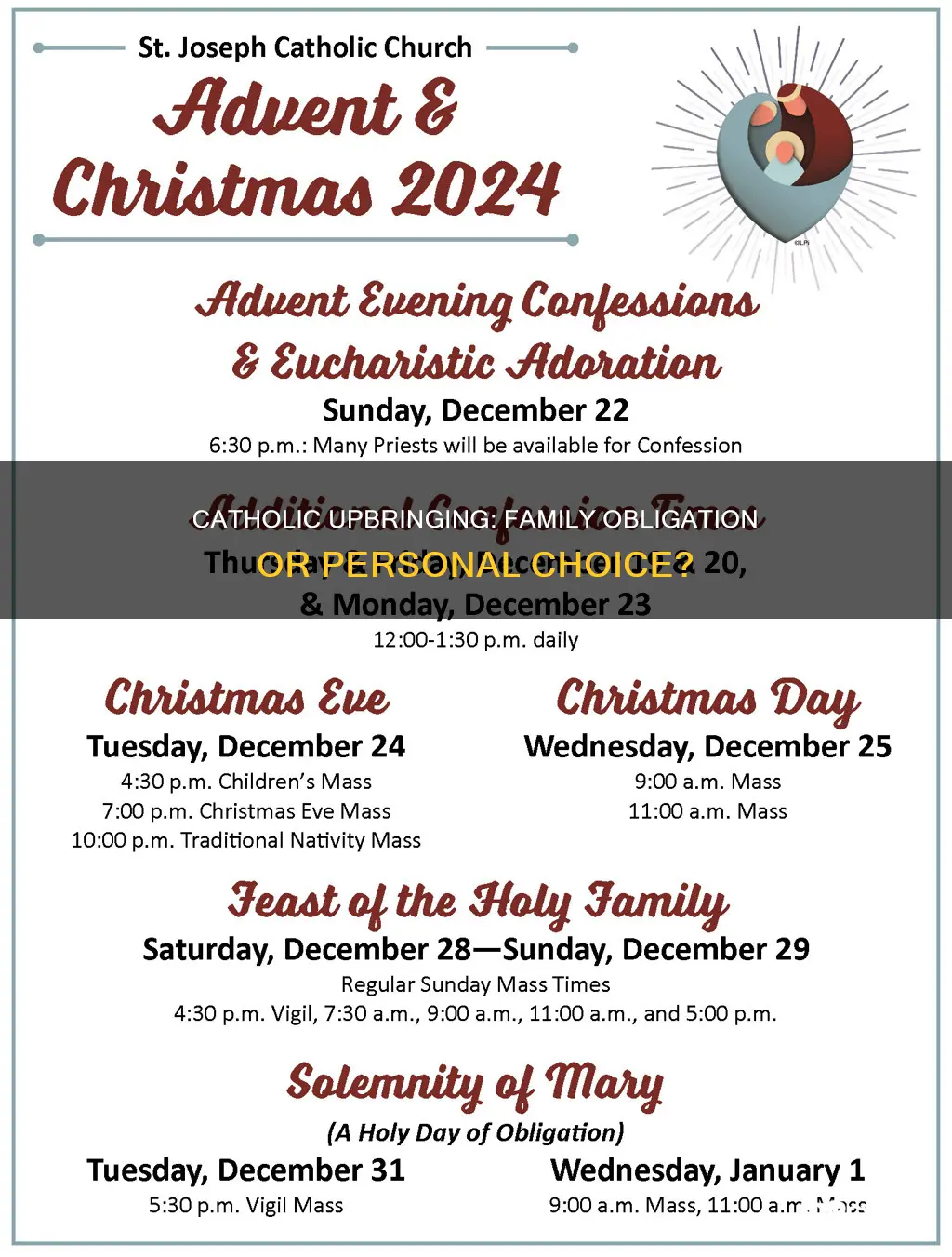 is being a catholic a family obligation