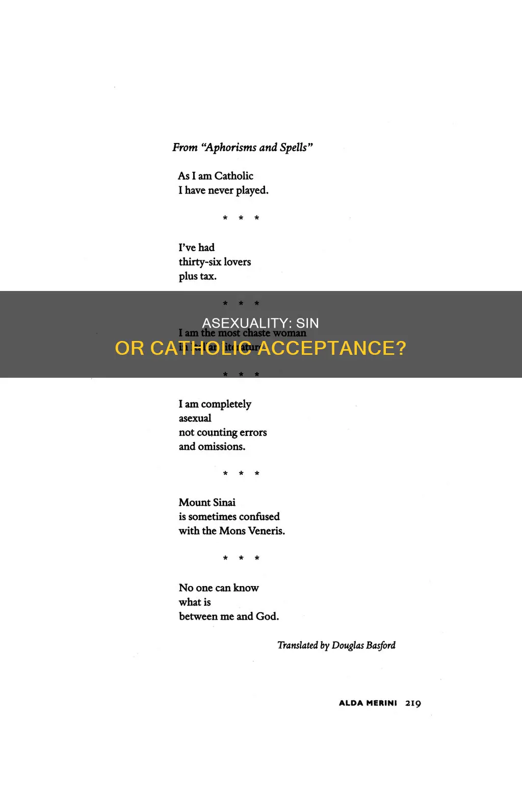 is being asexual a sin catholic