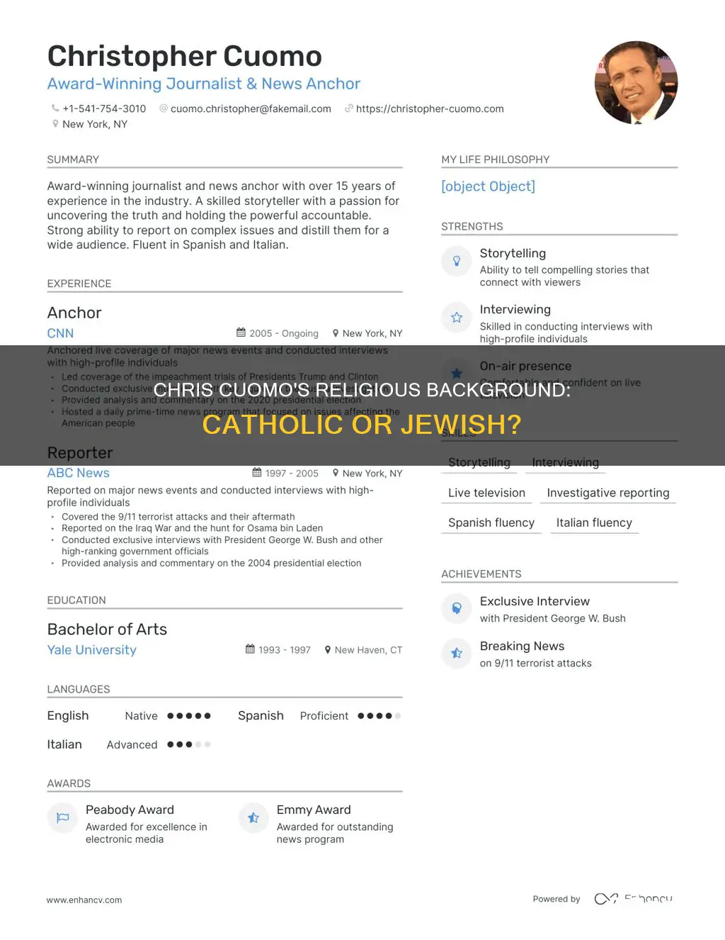 is chris cuomo catholic or jewish