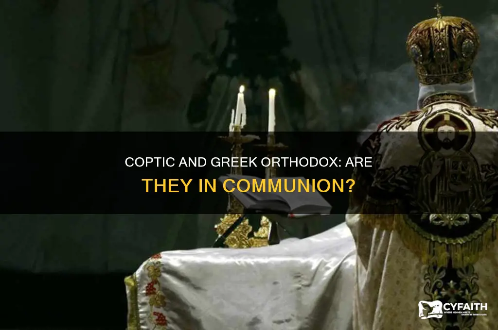 is coptic orthodox in communion with greek orthodox