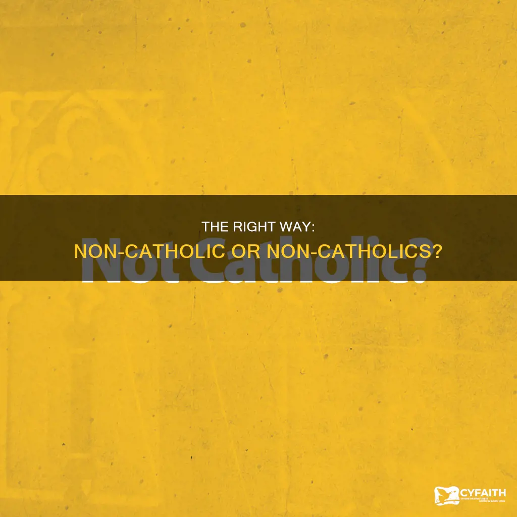 is it non-catholics or noncatholic