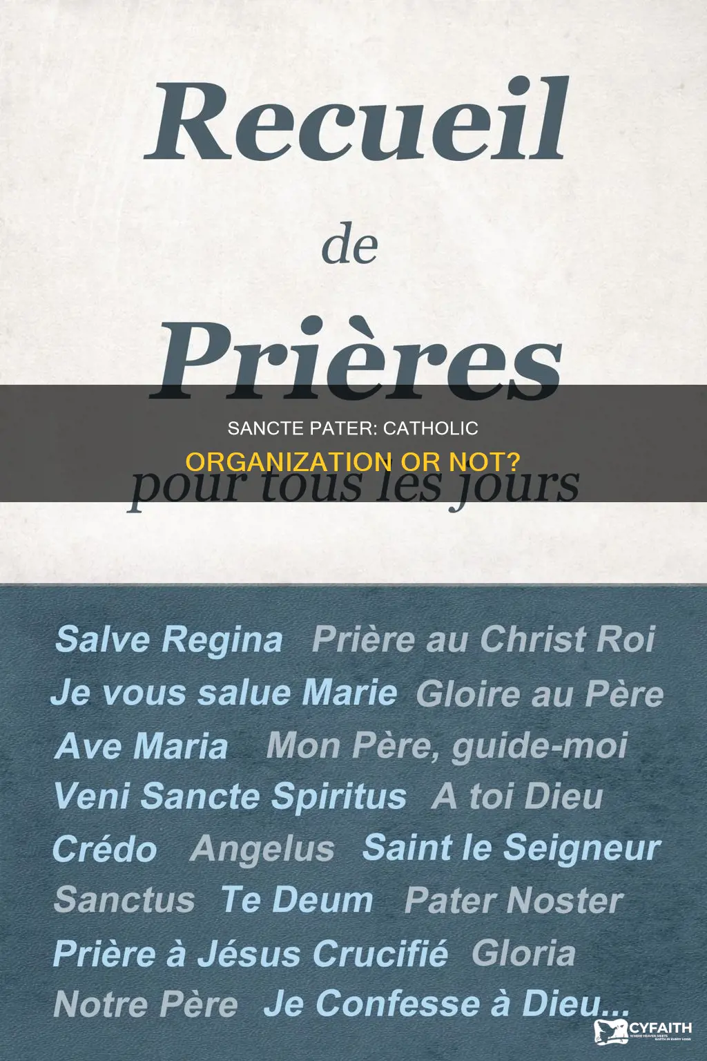 is sancte pater a catholic organization